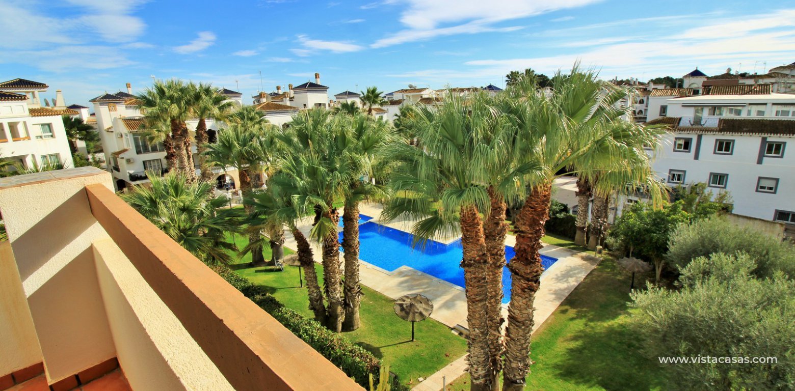 Duplex apartment for sale with golf and pool views Villamartin pool view