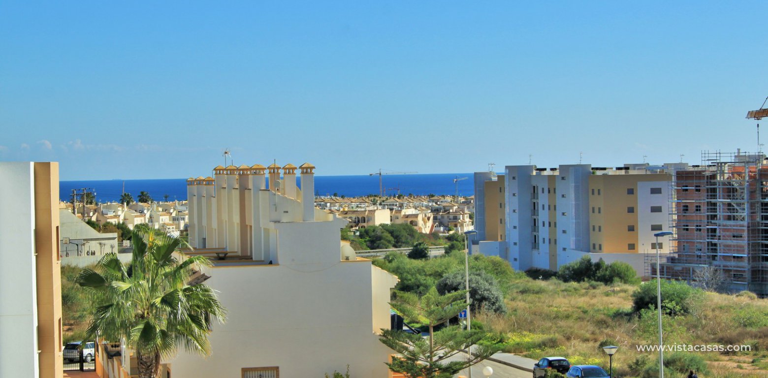 South facing apartment overlooking the pool for sale in Residencial Gala Los Dolses Orihuela Costa sea views