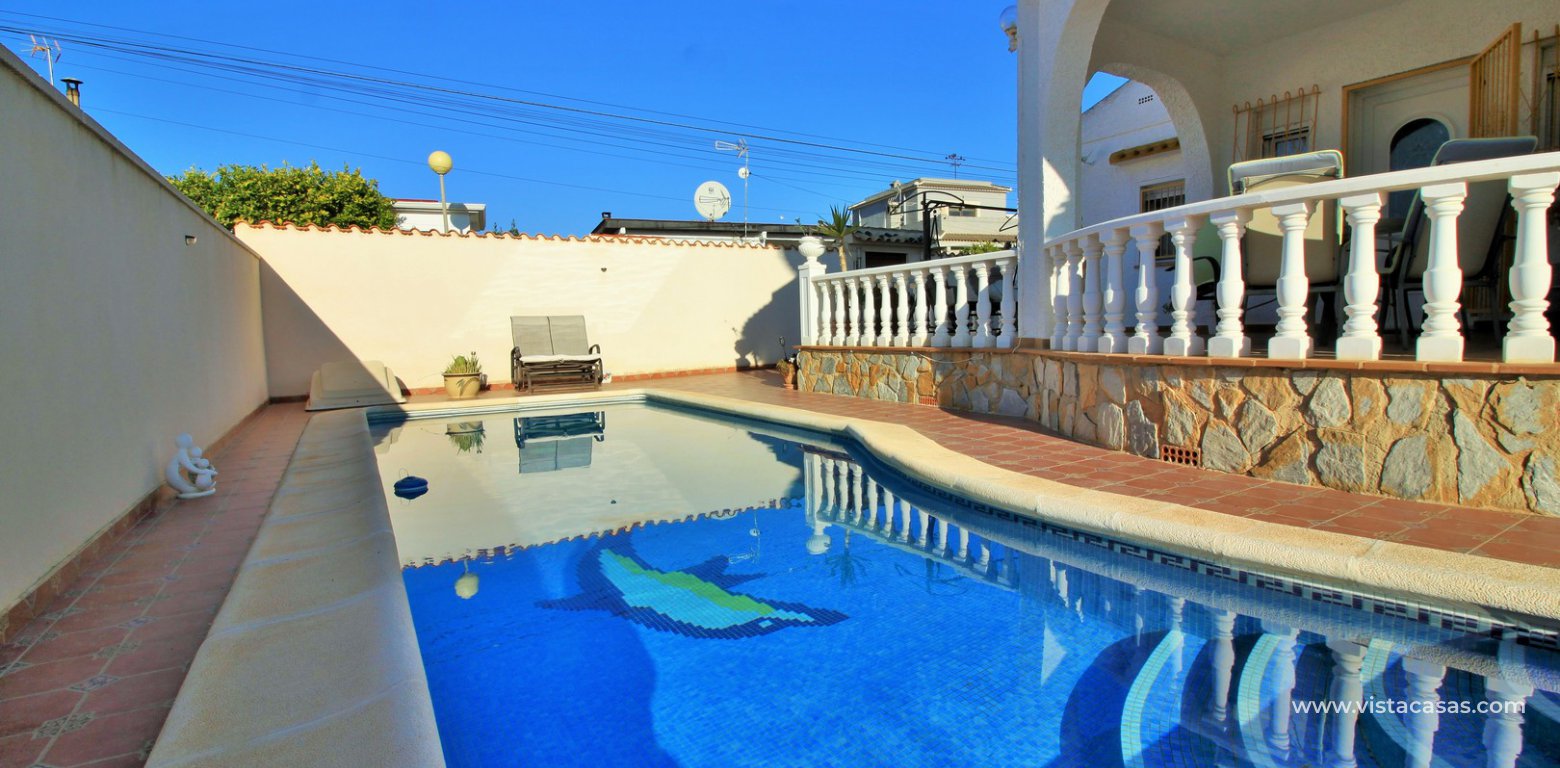 South facing 4 bedroom detached villa with private pool for sale Los Dolses pool