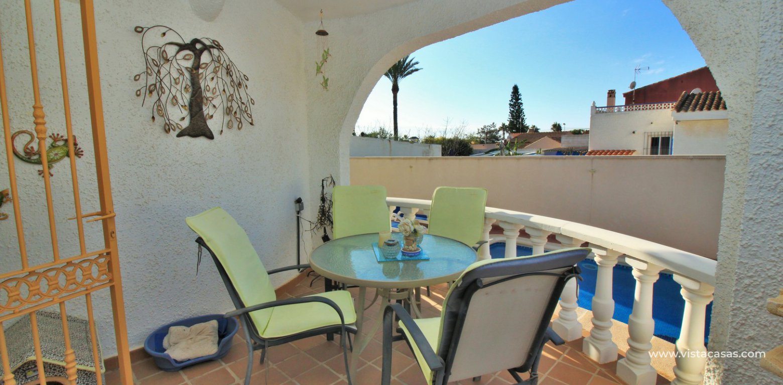 South facing 4 bedroom detached villa with private pool for sale Los Dolses porch 2