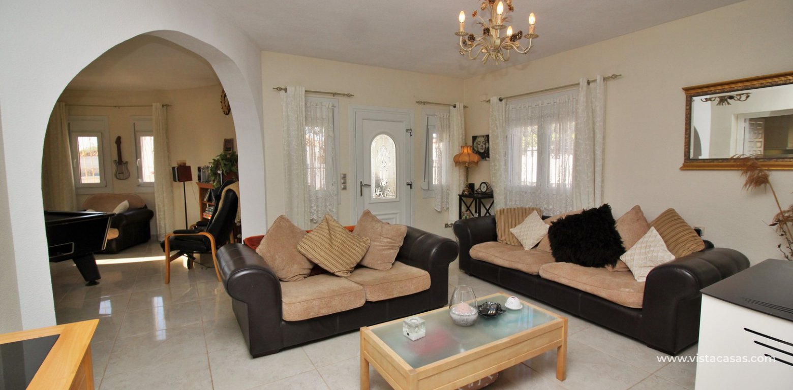 South facing 4 bedroom detached villa with private pool for sale Los Dolses lounge 3