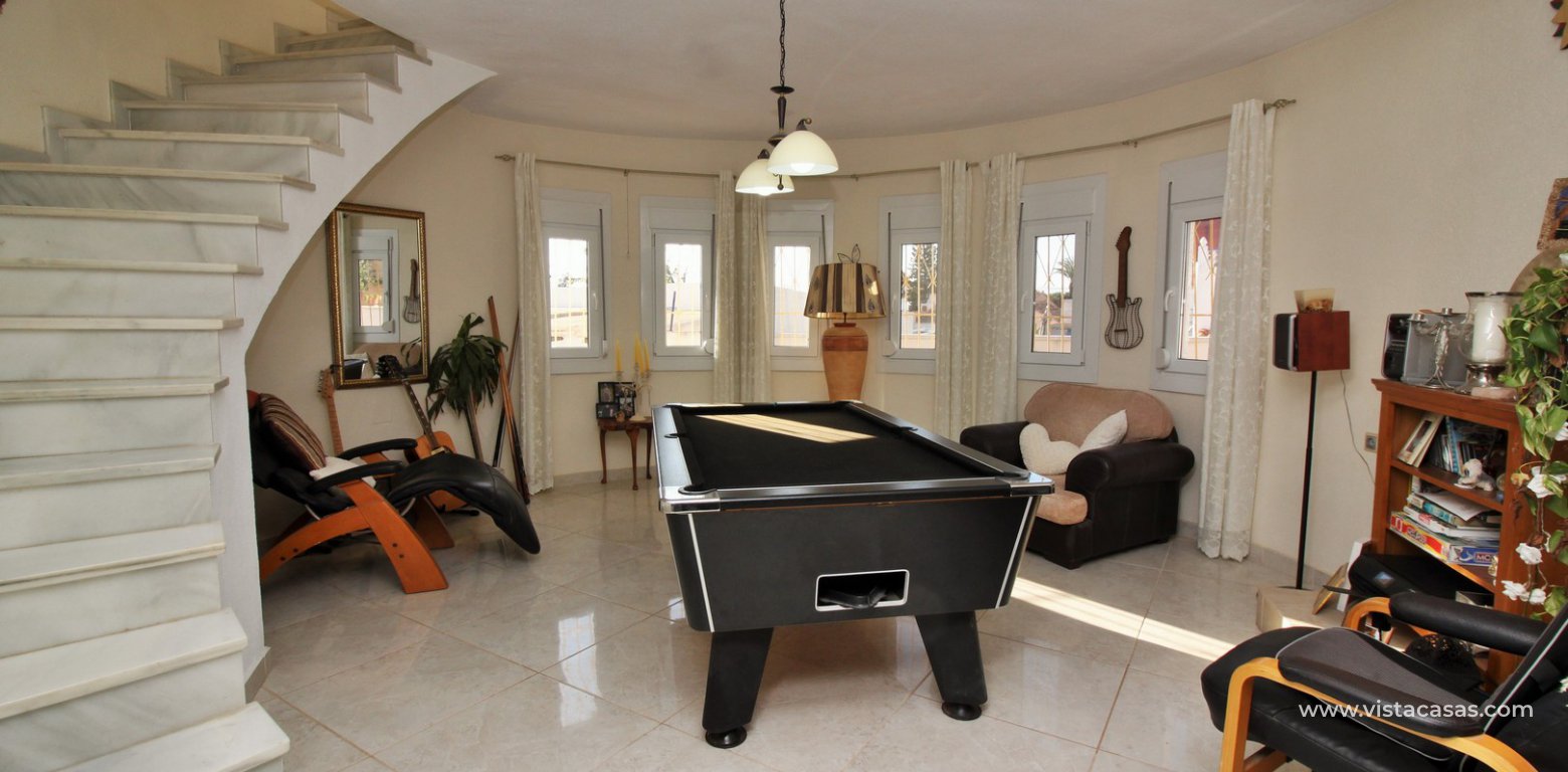 South facing 4 bedroom detached villa with private pool for sale Los Dolses pool table