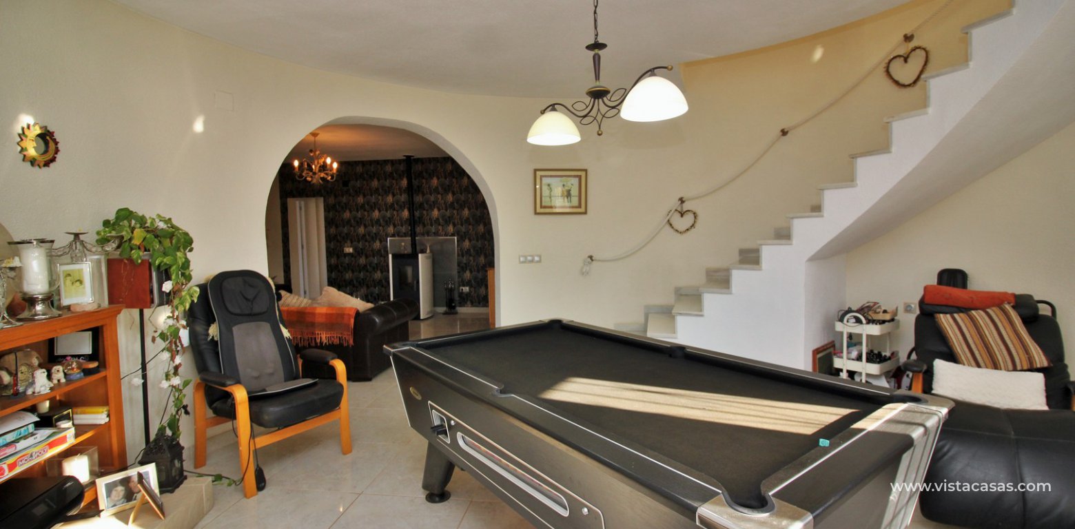 South facing 4 bedroom detached villa with private pool for sale Los Dolses dining area