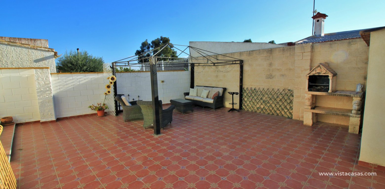 South facing 4 bedroom detached villa with private pool for sale Los Dolses annex rear terrace