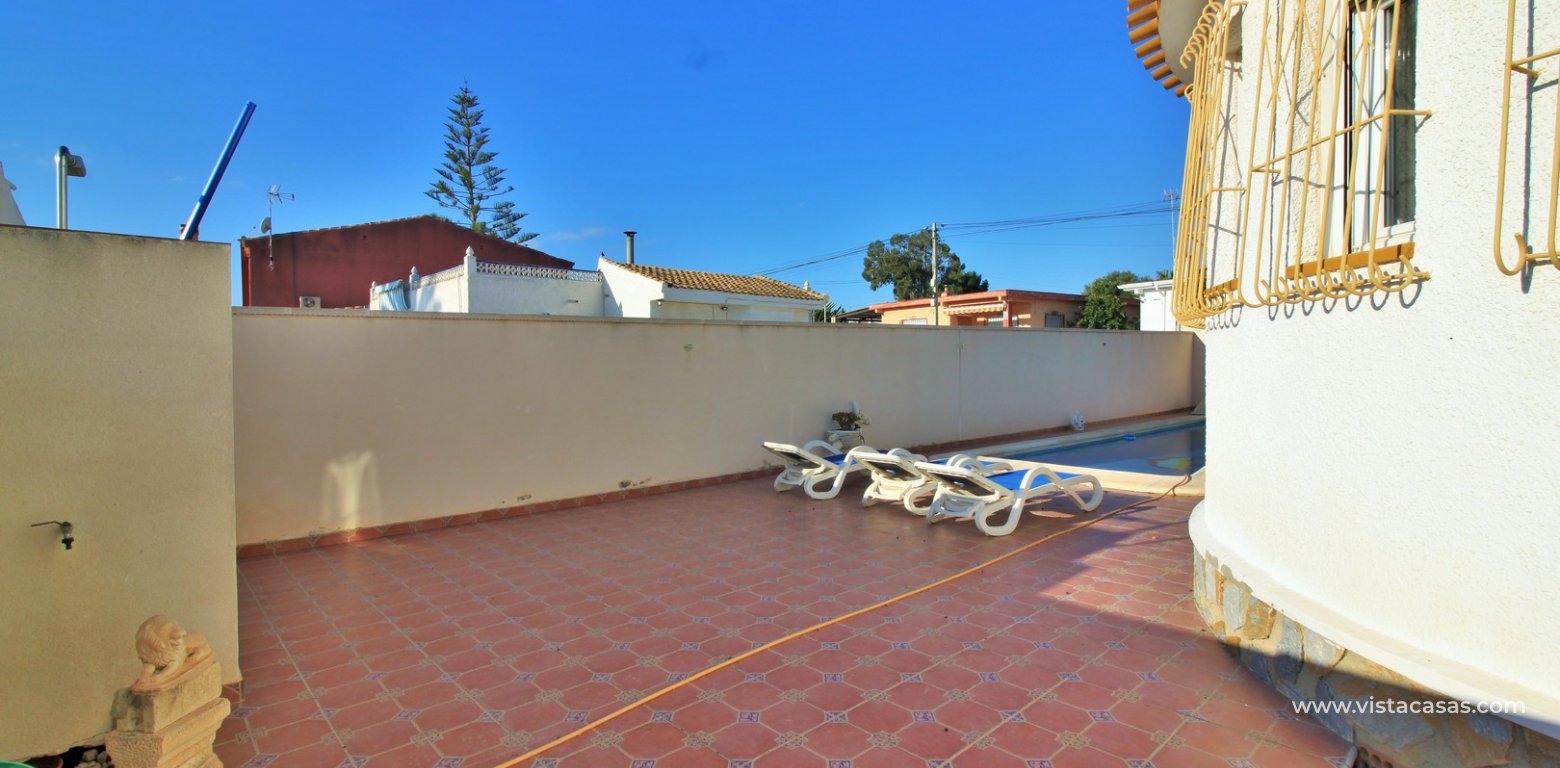 South facing 4 bedroom detached villa with private pool for sale Los Dolses annex terrace