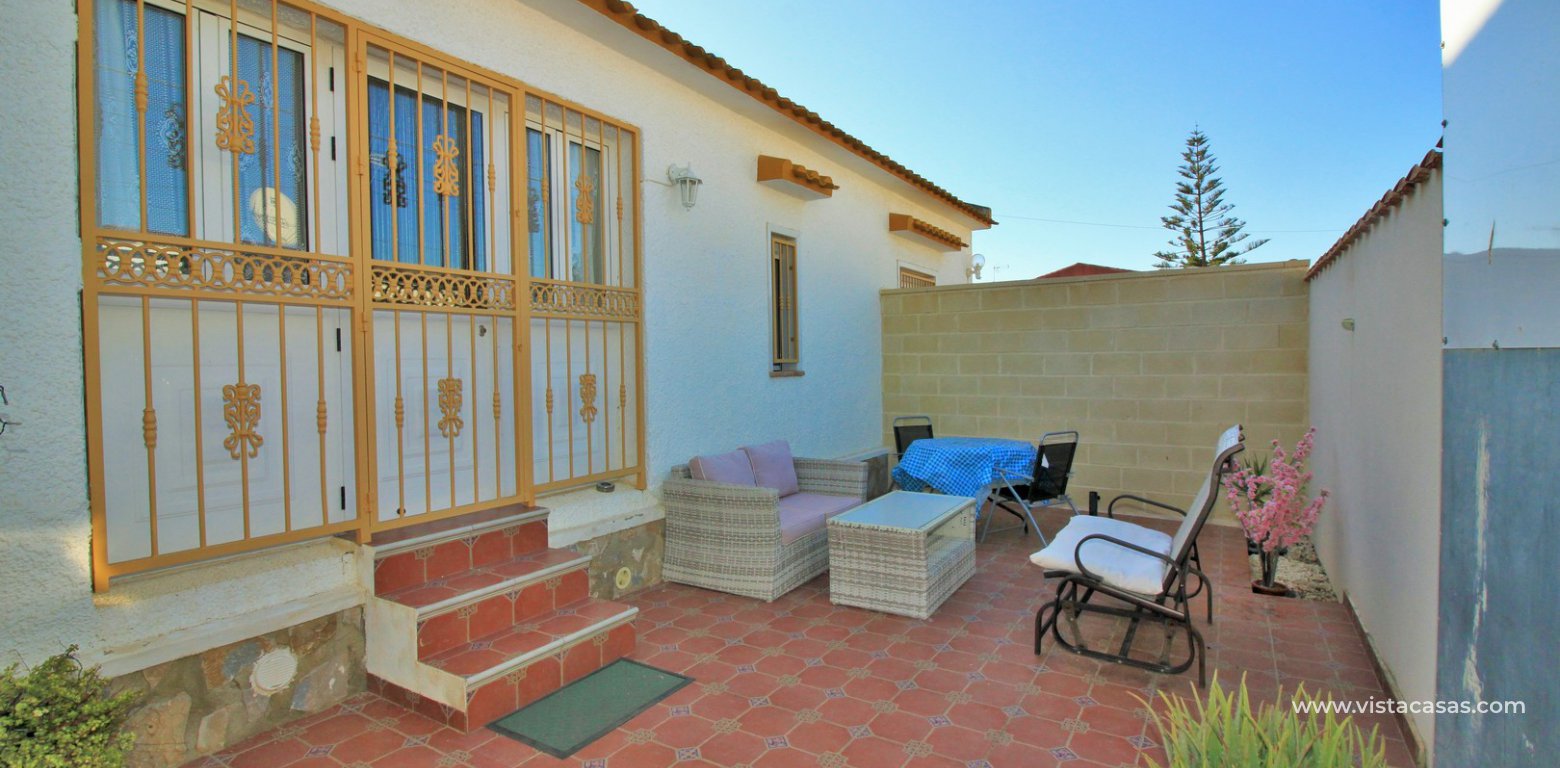 South facing 4 bedroom detached villa with private pool for sale Los Dolses annex entrance