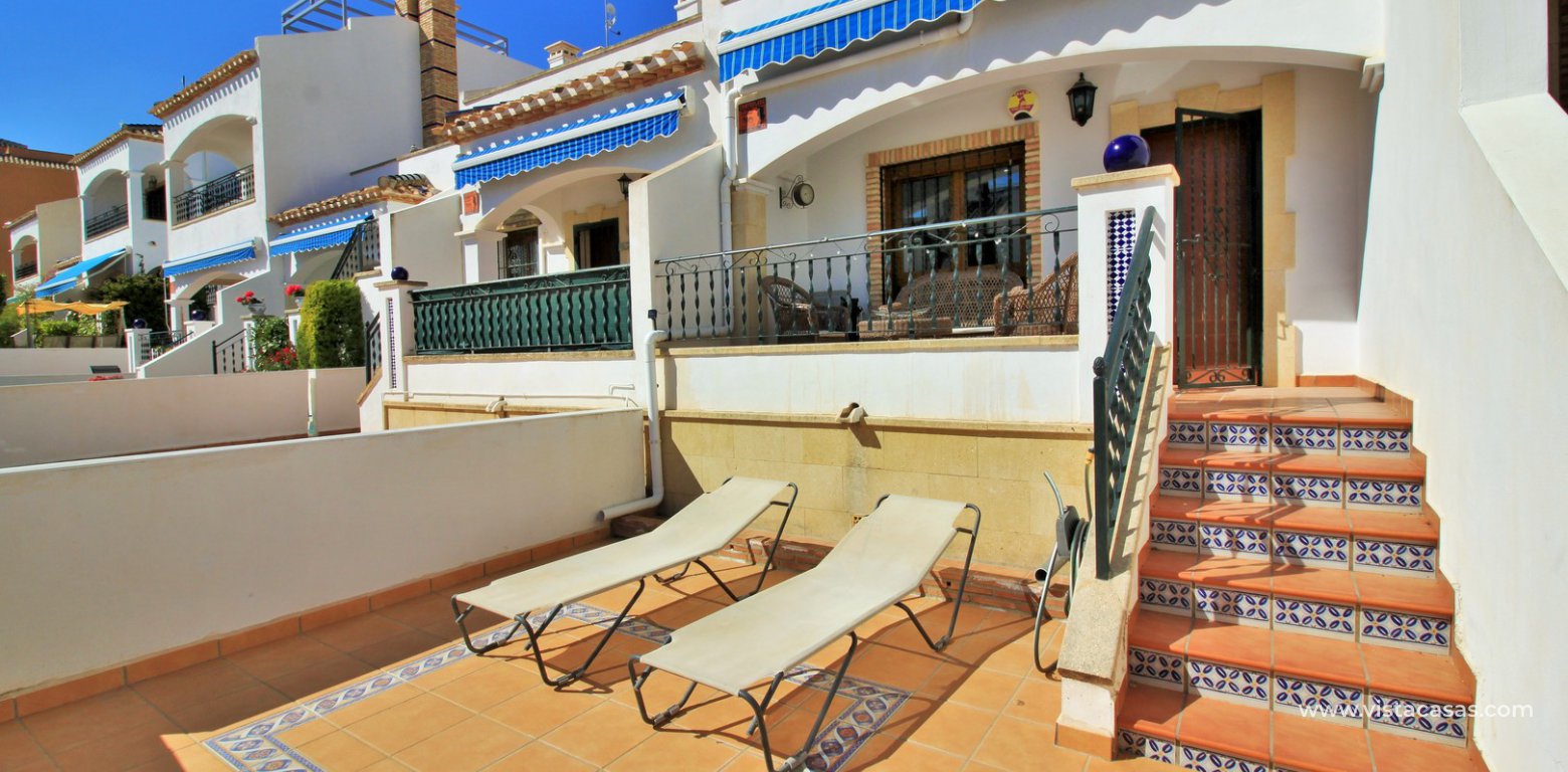 South facing sofia townhouse overlooking the pool for sale in Pau 8 Villamartin front garden