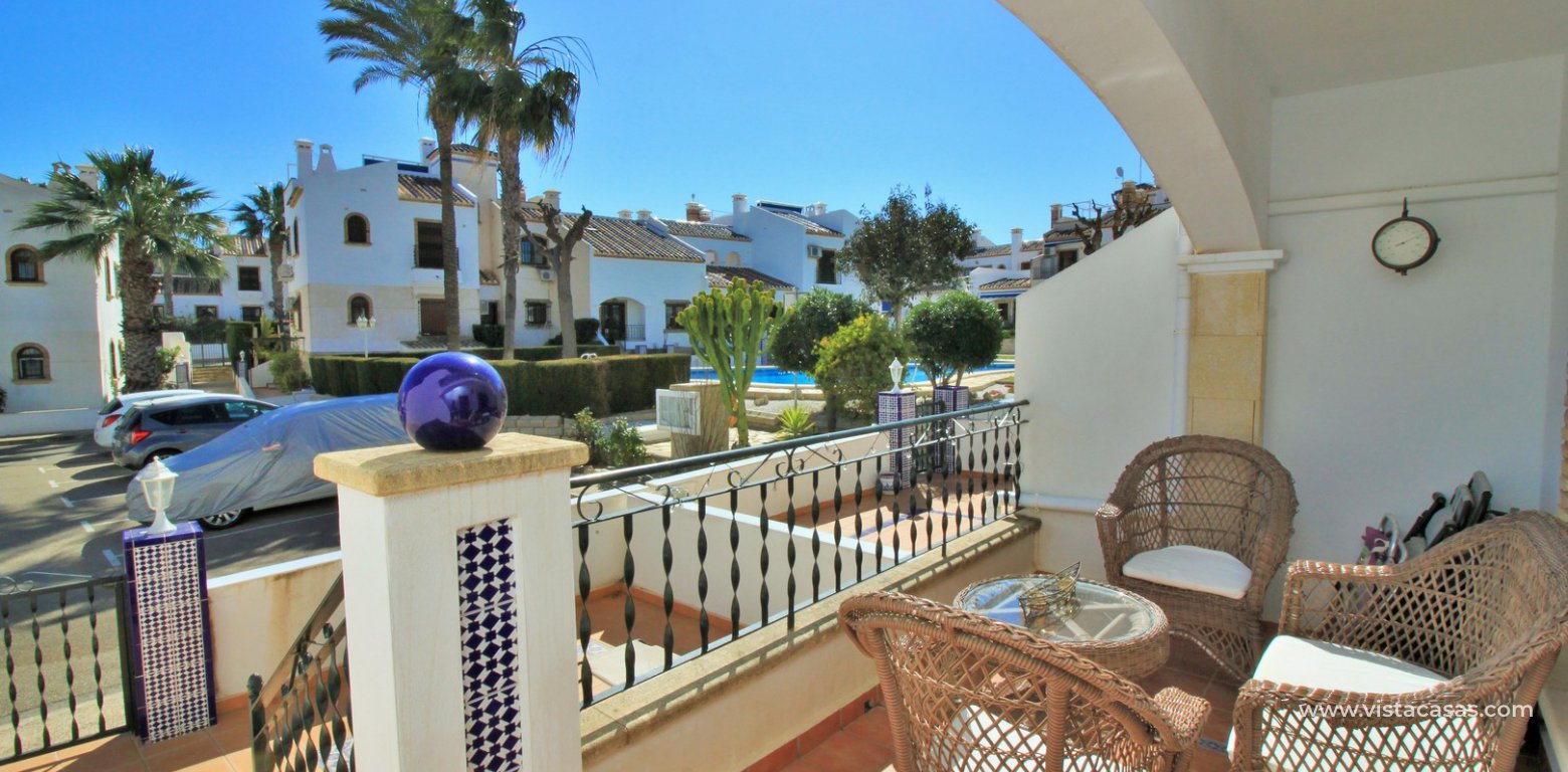 South facing sofia townhouse overlooking the pool for sale in Pau 8 Villamartin porch