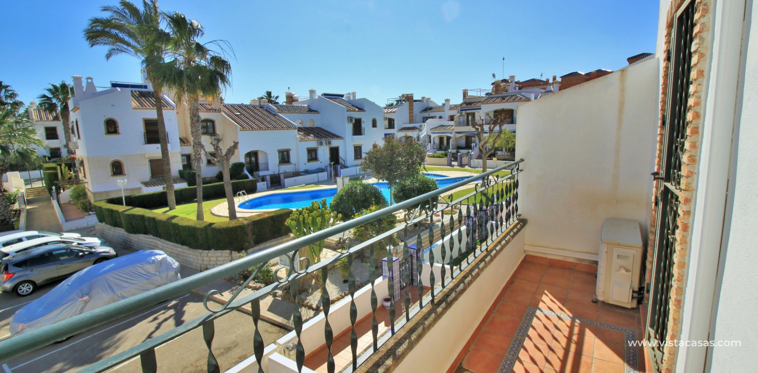 South facing sofia townhouse overlooking the pool for sale in Pau 8 Villamartin balcony