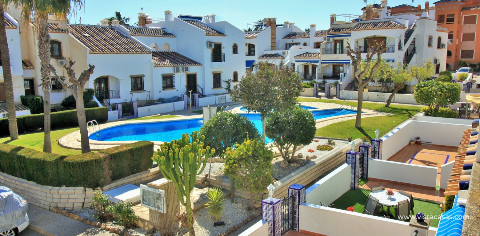 South facing sofia townhouse overlooking the pool for sale in Pau 8 Villamartin balcony pool view