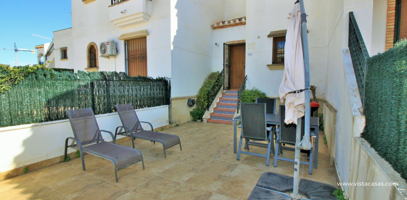 South facing sofia townhouse overlooking the pool for sale in Pau 8 Villamartin rear terrace