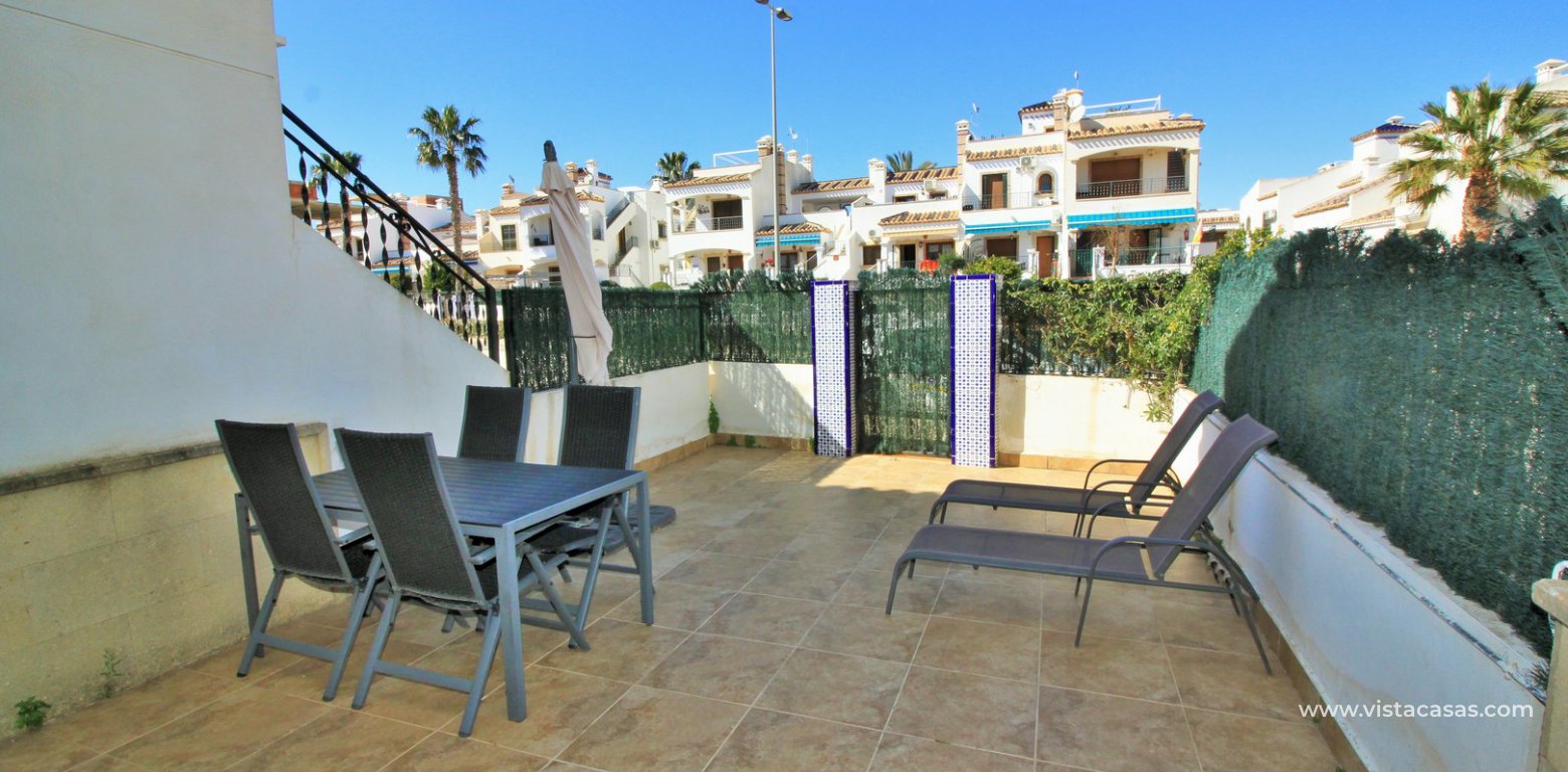 South facing sofia townhouse overlooking the pool for sale in Pau 8 Villamartin rear garden