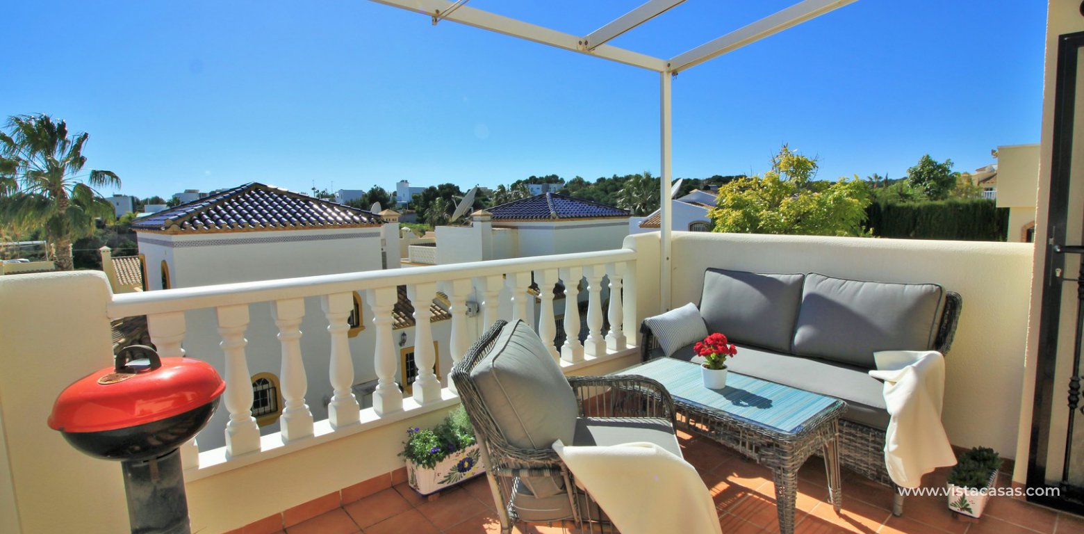 South facing detached villa with private pool for sale Los Dolses balcony 2
