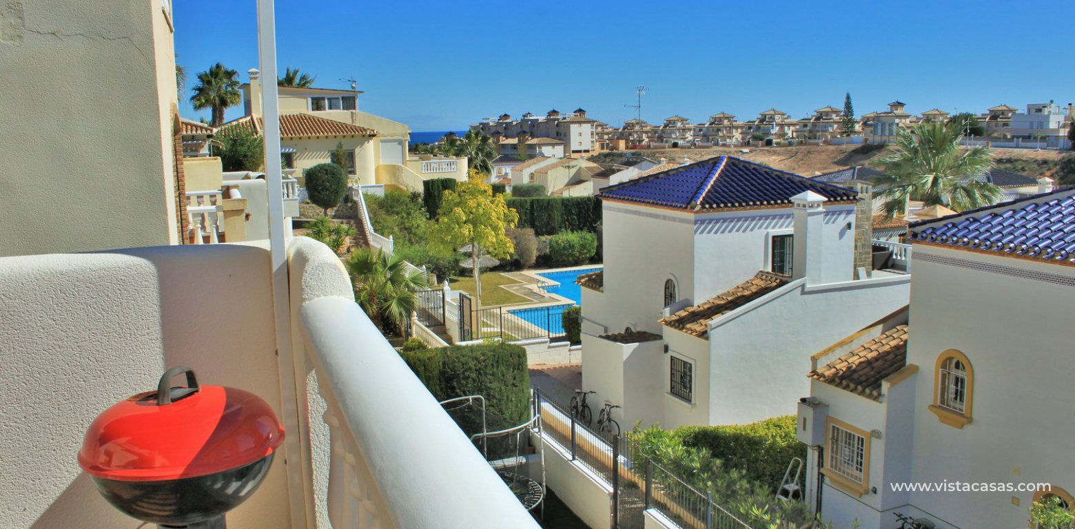 South facing detached villa with private pool for sale Los Dolses pool view