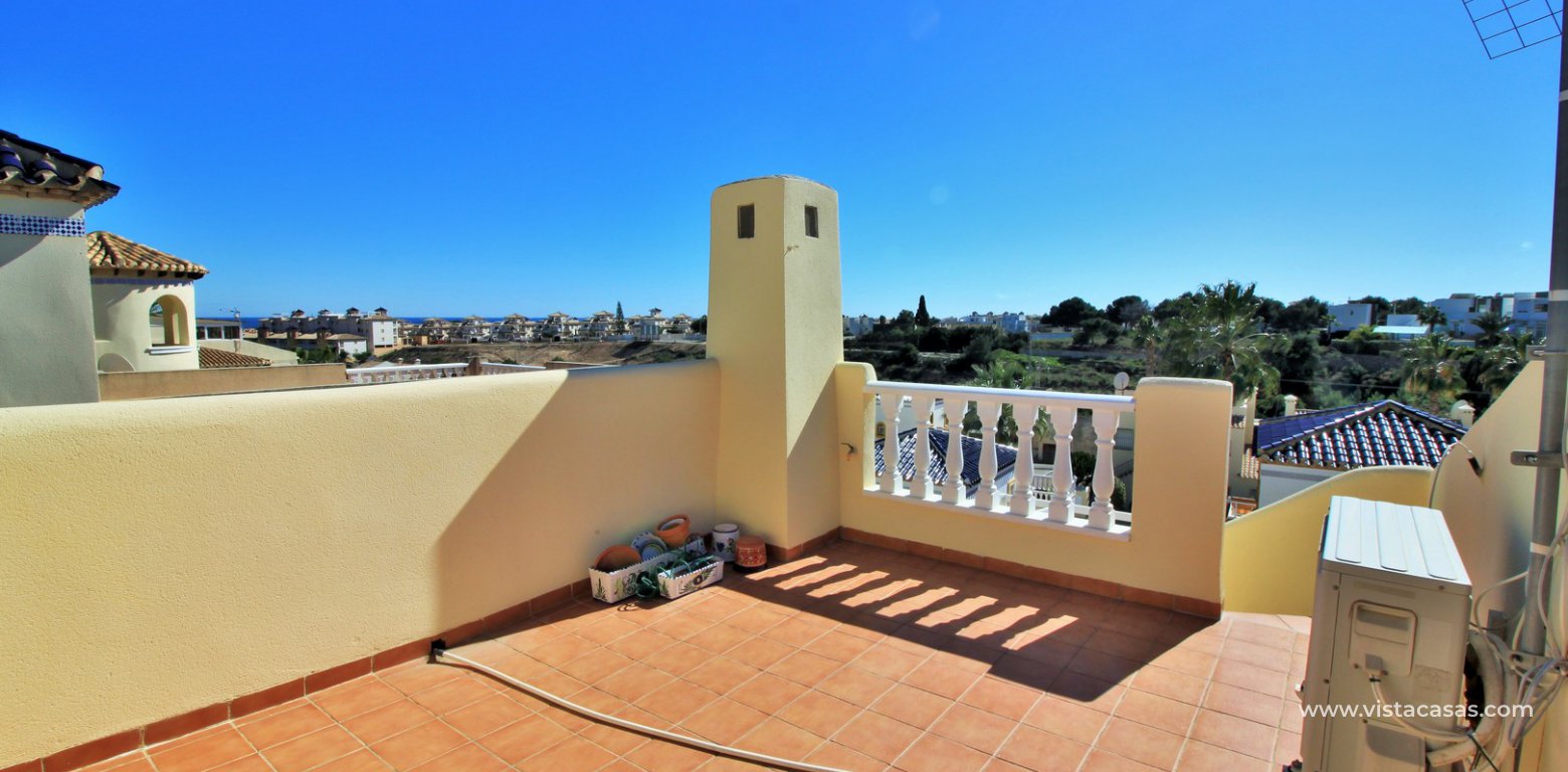 South facing detached villa with private pool for sale Los Dolses solarium
