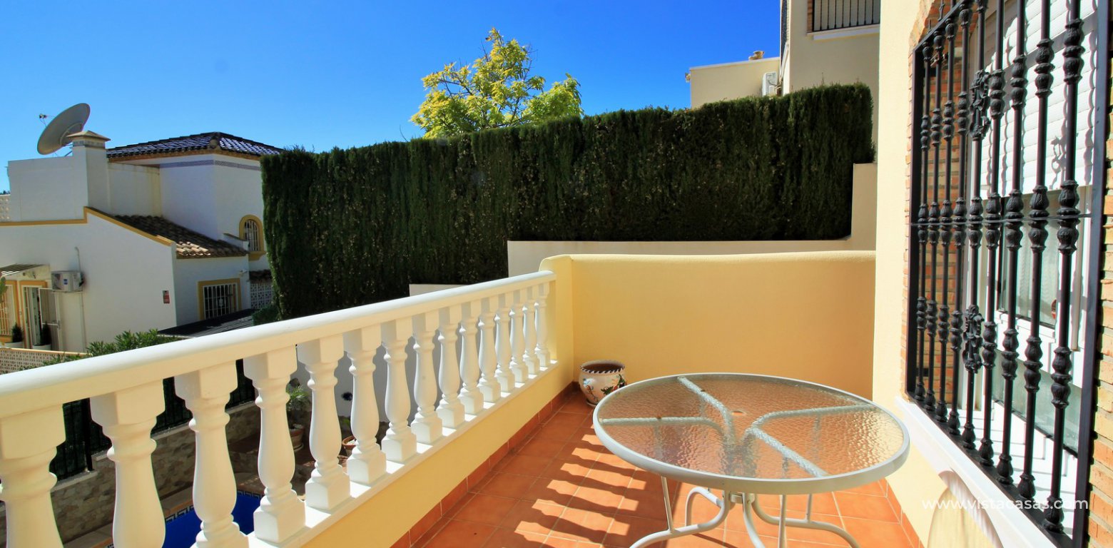 South facing detached villa with private pool for sale Los Dolses master balcony