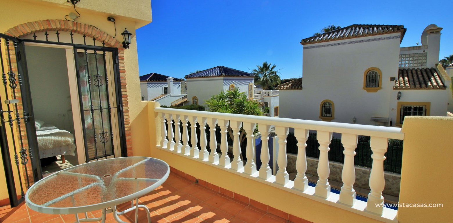 South facing detached villa with private pool for sale Los Dolses master balcony 2