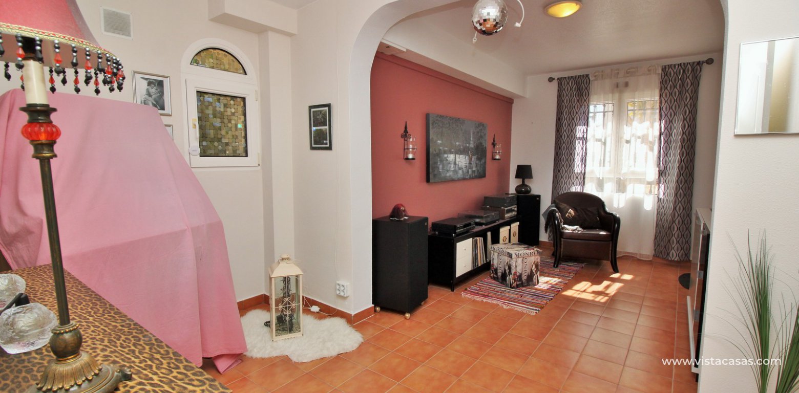 South facing detached villa with private pool for sale Los Dolses downstairs lounge