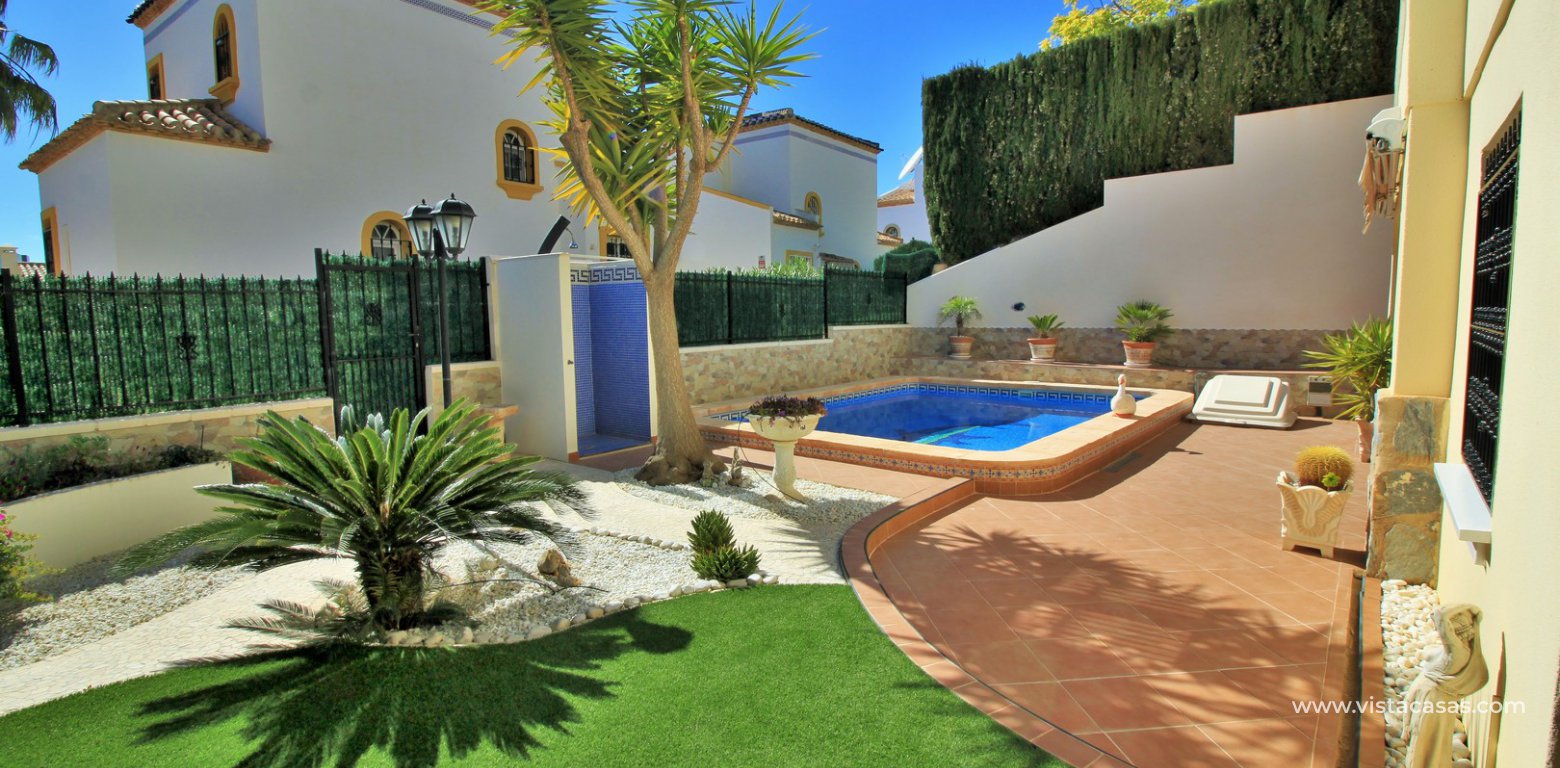South facing detached villa with private pool for sale Los Dolses private garden